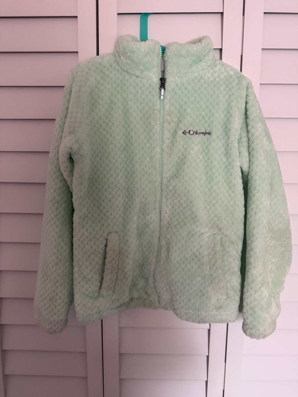 Columbia Kids Mint Green Puffer-Textured Full-Zip Jacket